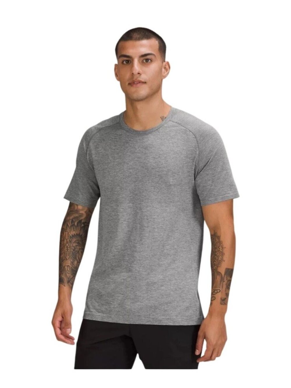 Lululemon Metal Vent Tech Athletic Tee T-Shirt Men's Large Gray Short Sleeve
